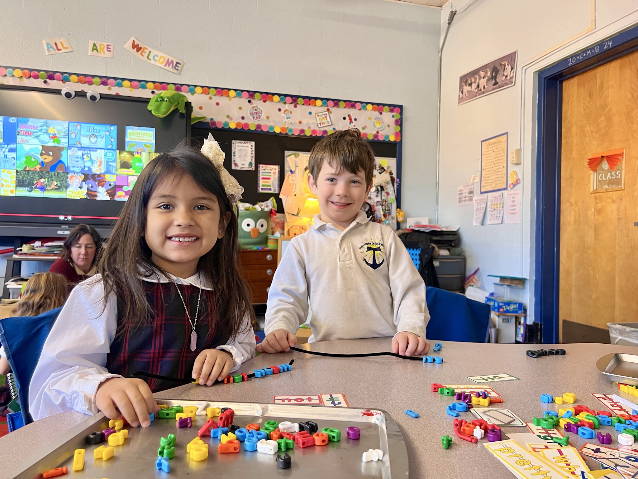 Exploring Kindergarten at St. Casimir School in Canton, Maryland
